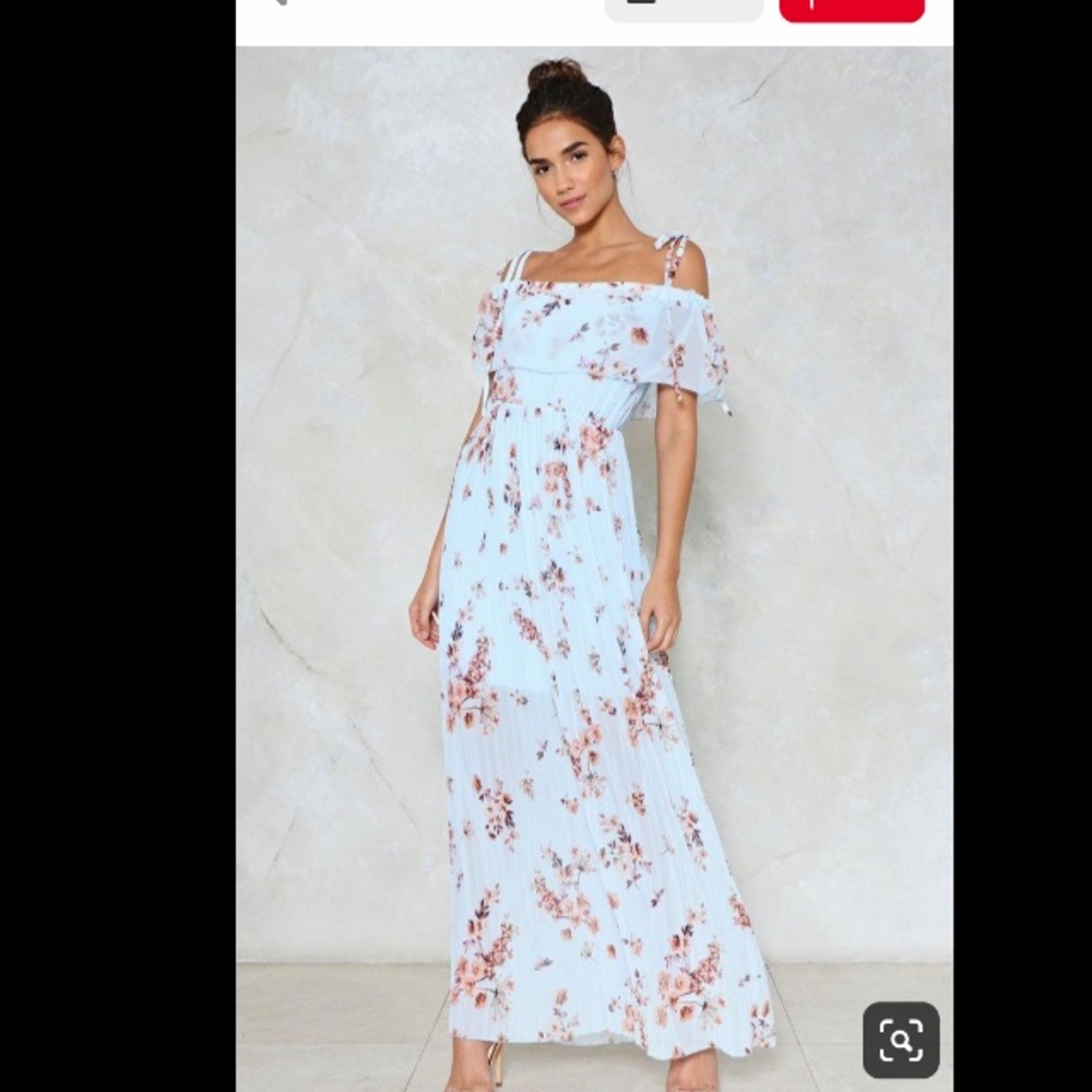 Light blue off the shoulder maxi dress